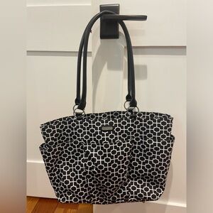 Baggallini black & white nylon tote
